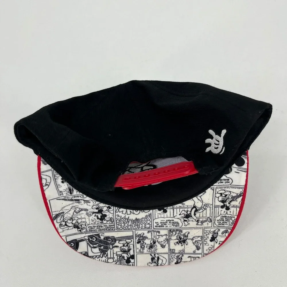Disney Mickey Mouse Boys Comic Strip Snapback Hat Black Red White